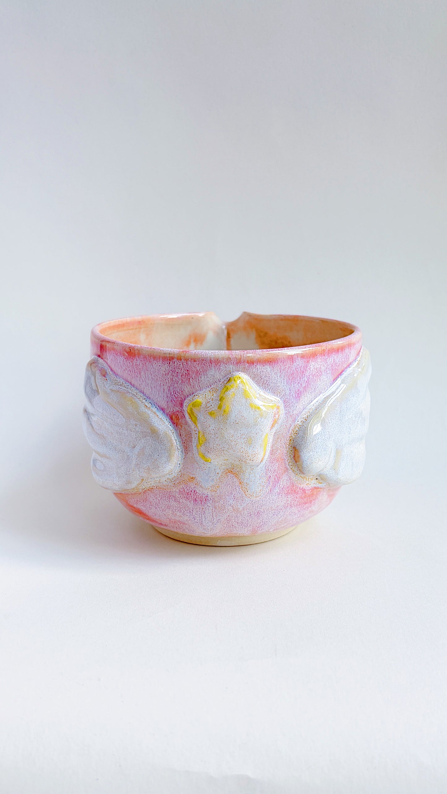 magical collection - pink winged star matcha bowl