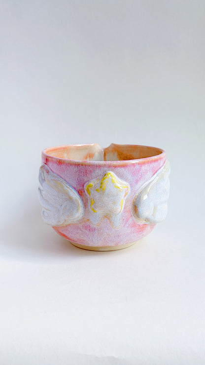 magical collection - pink winged star matcha bowl