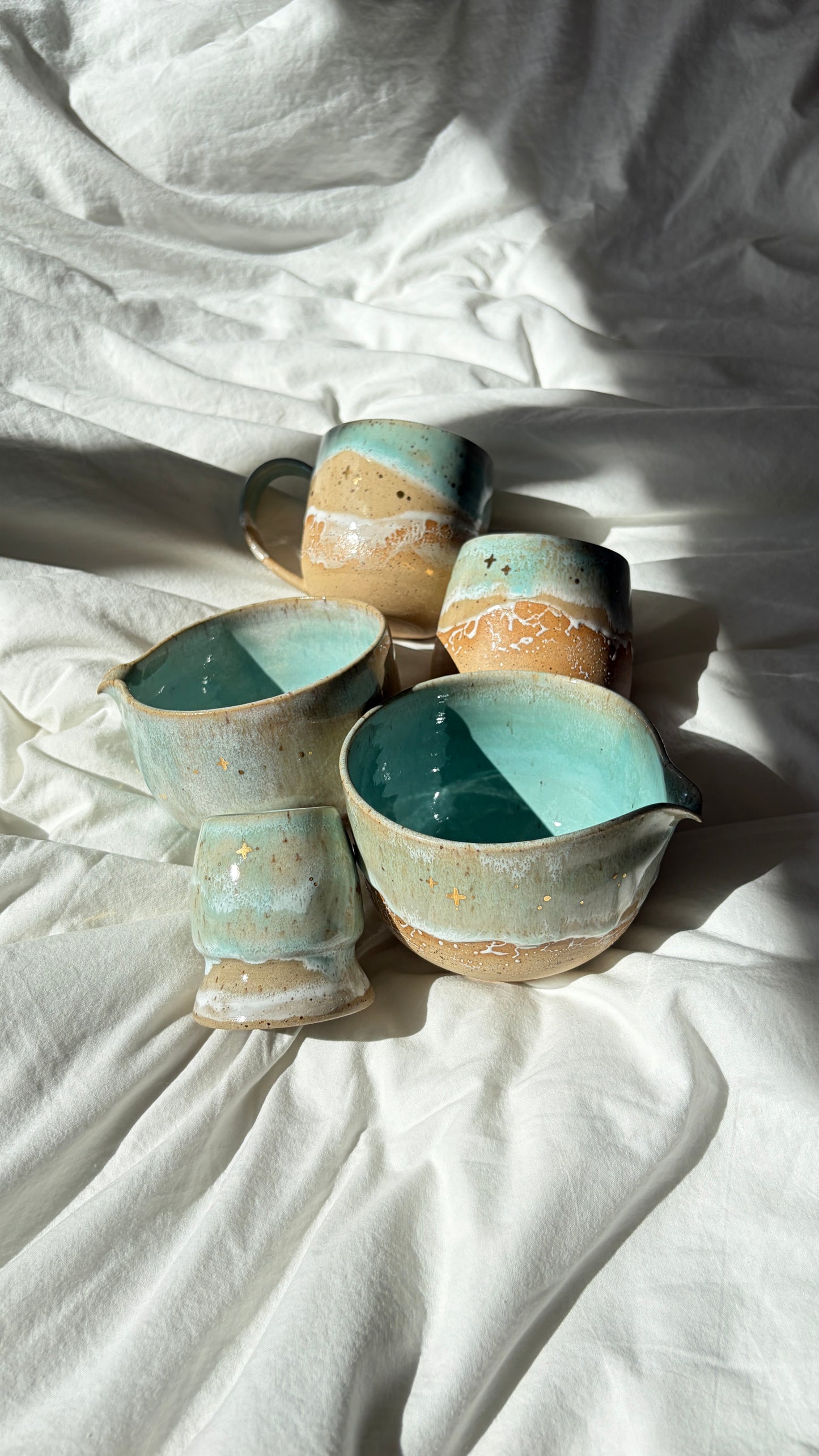 ✨[gold] ocean collection - shoreline whisk holder
