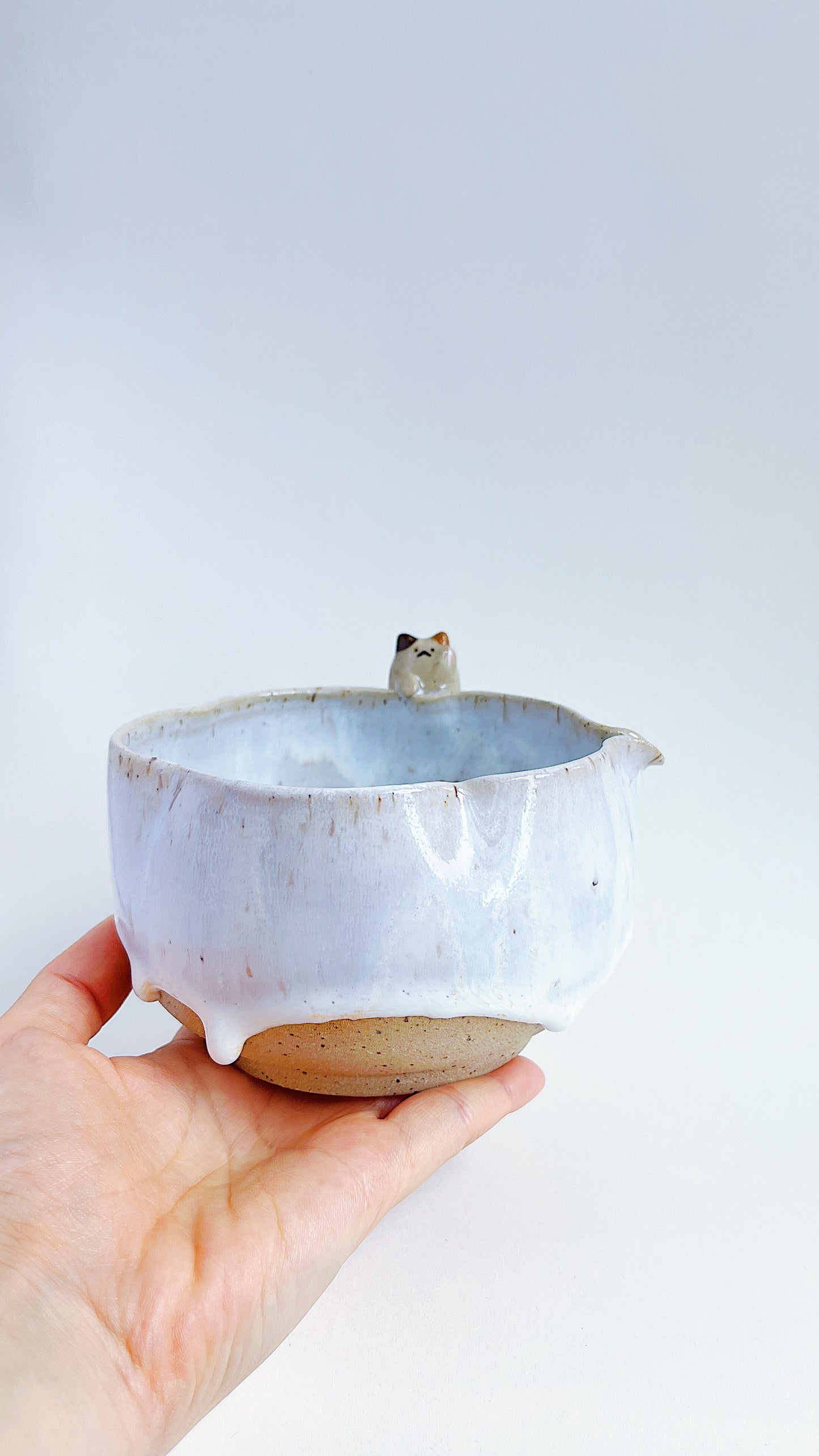 matcha bowl - moon light flower with a kitty 🌕