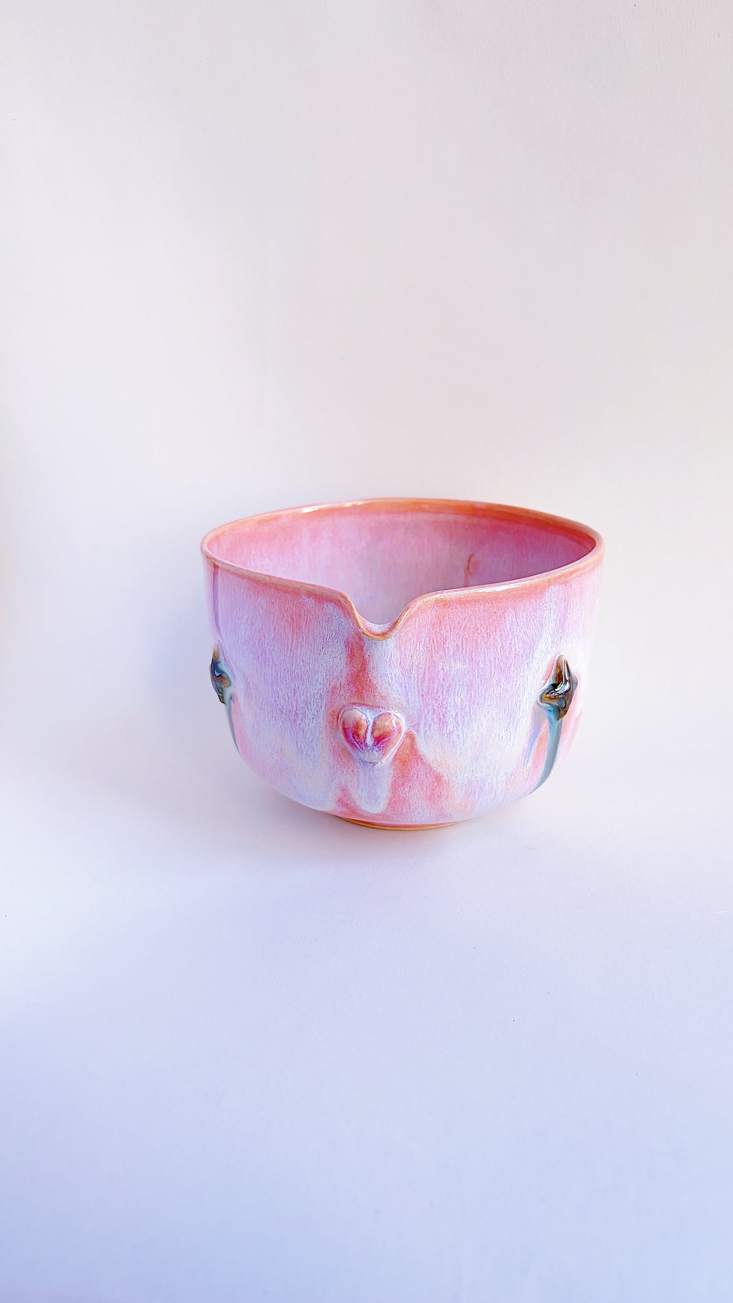 [seconds] magical collection - pink winged heart matcha bowl ii