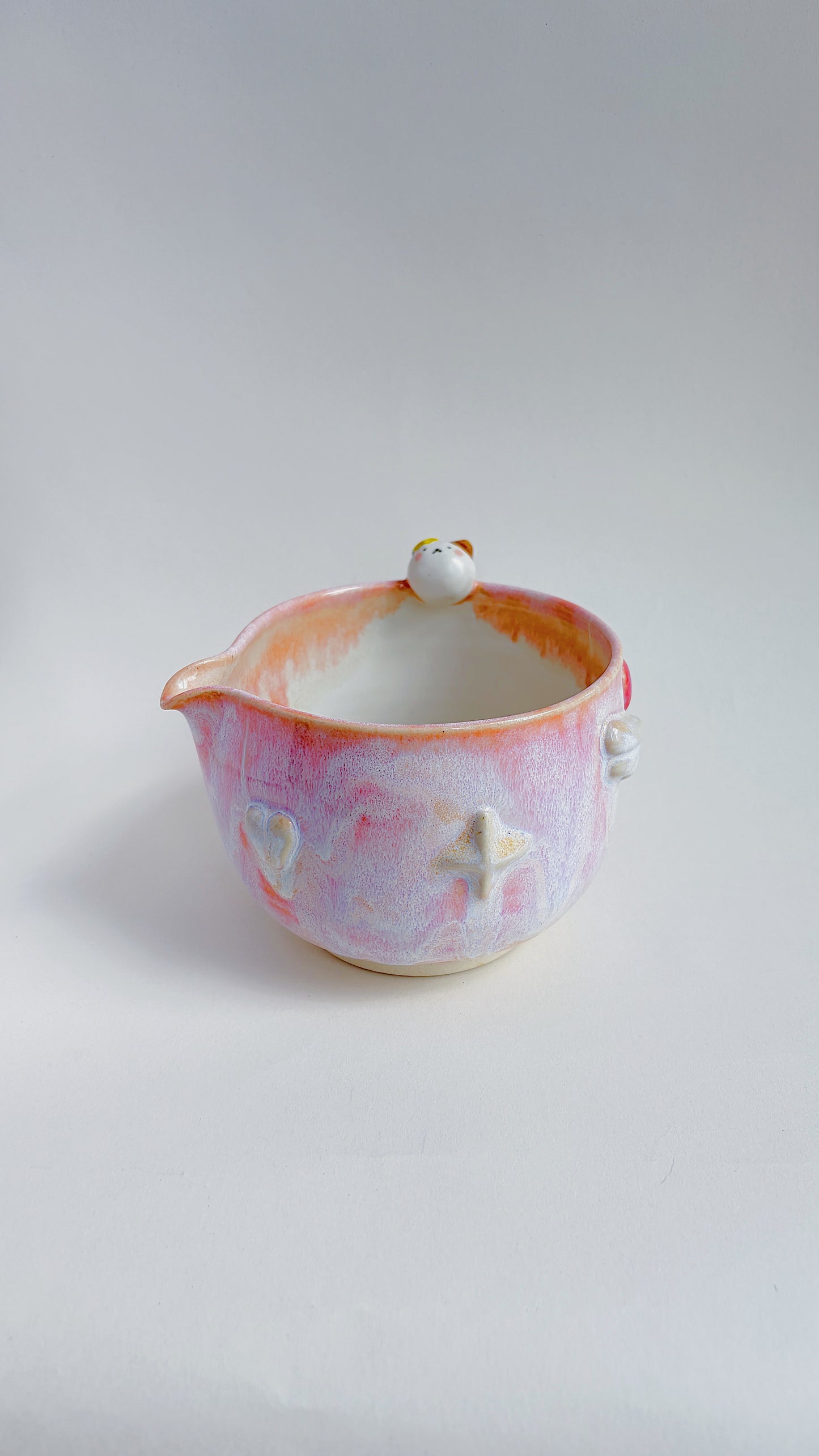 magical collection - pink matcha bowl with kitty