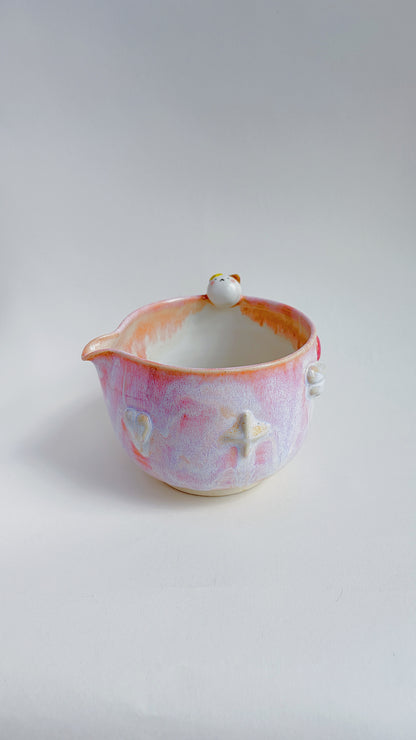 magical collection - pink matcha bowl with kitty