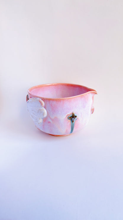 [seconds] magical collection - pink winged heart matcha bowl ii