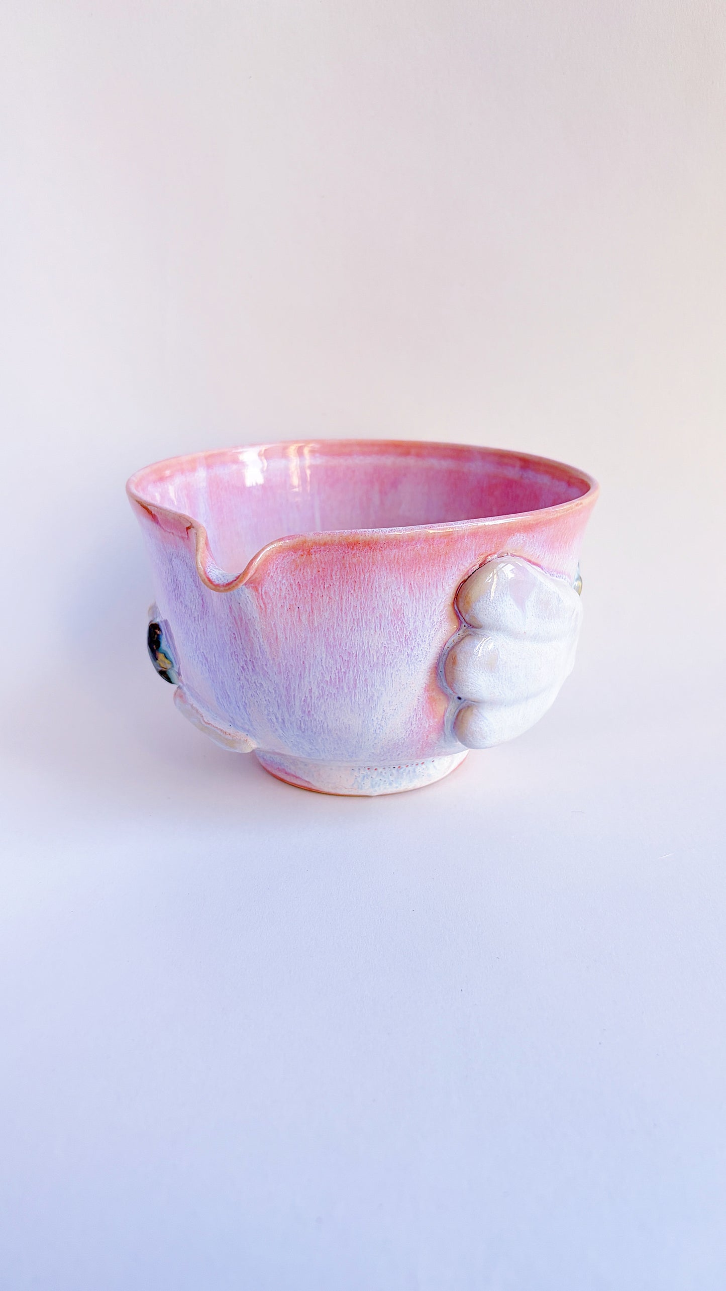 [seconds] magical collection - corrupted pink winged star matcha bowl