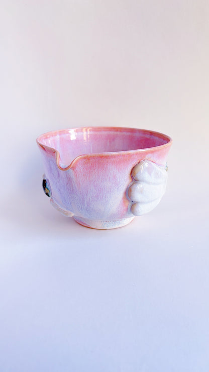 [seconds] magical collection - corrupted pink winged star matcha bowl