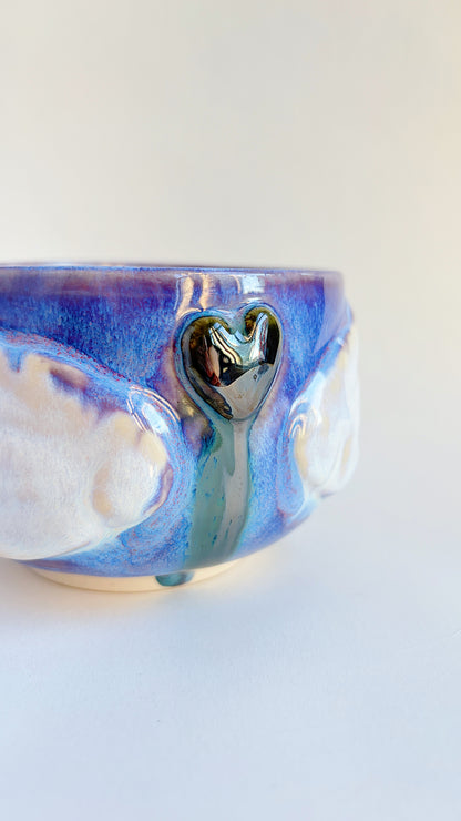 magical collection - corrupted violet winged heart matcha bowl