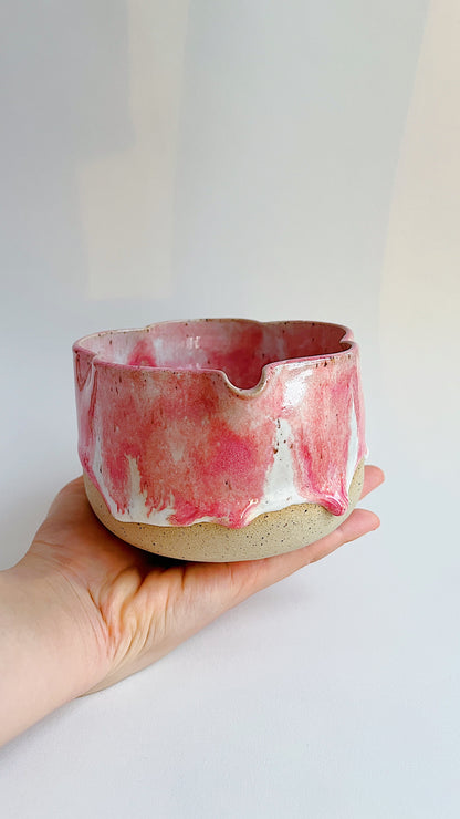 matcha bowl - drippy pink blossom set