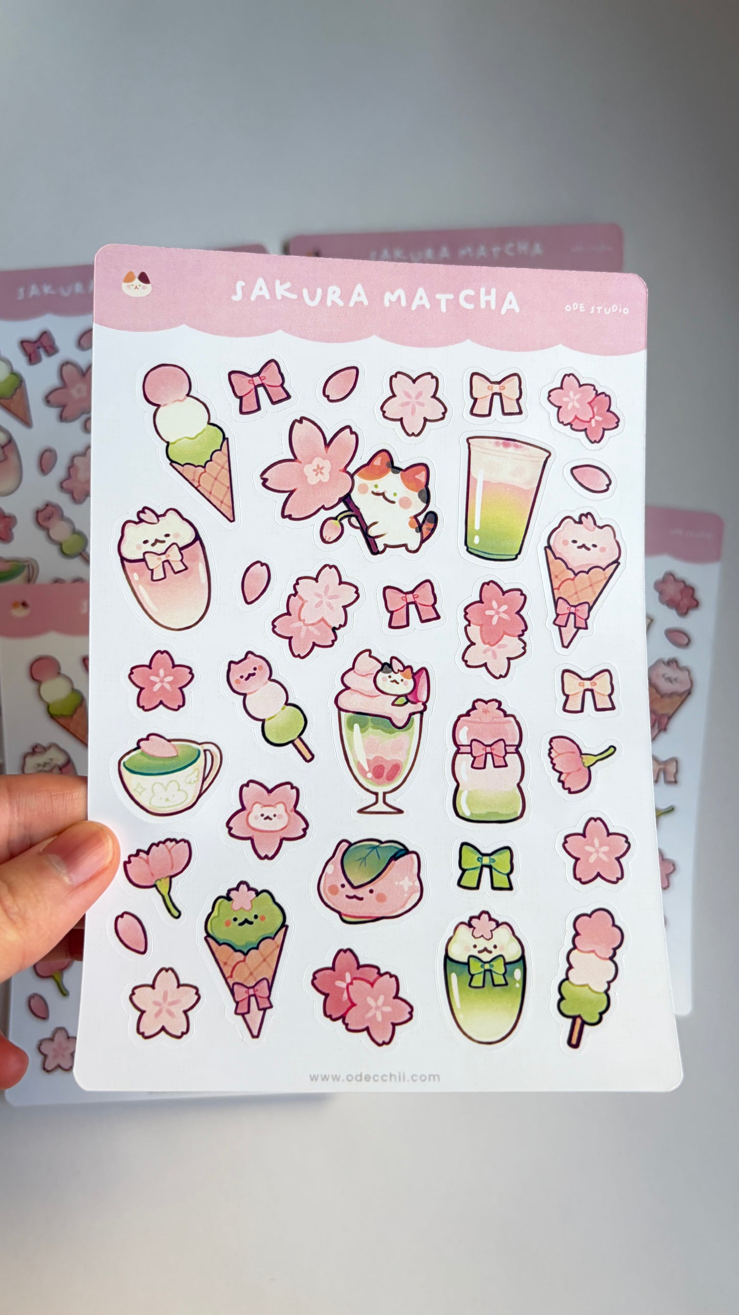 Sakura Matcha Vinyl Sticker Sheet