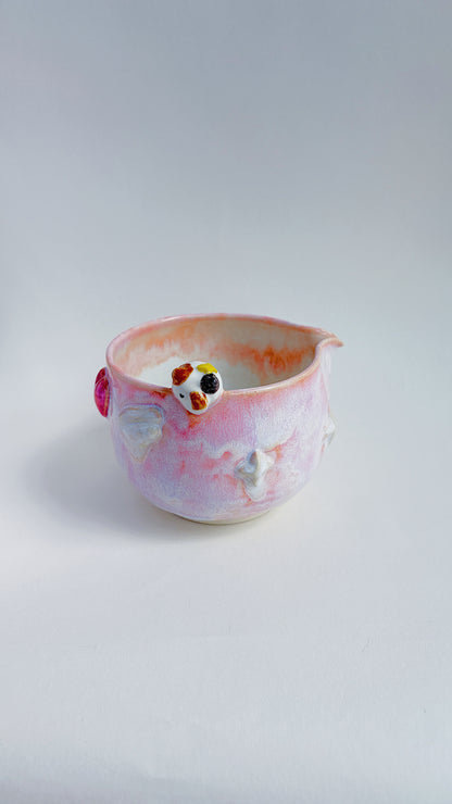 magical collection - pink matcha bowl with kitty