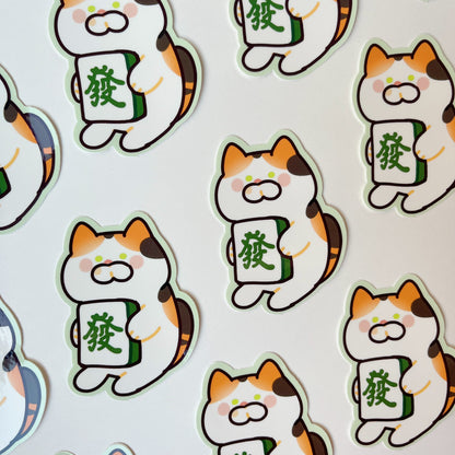 Mahjong Cat Vinyl Sticker