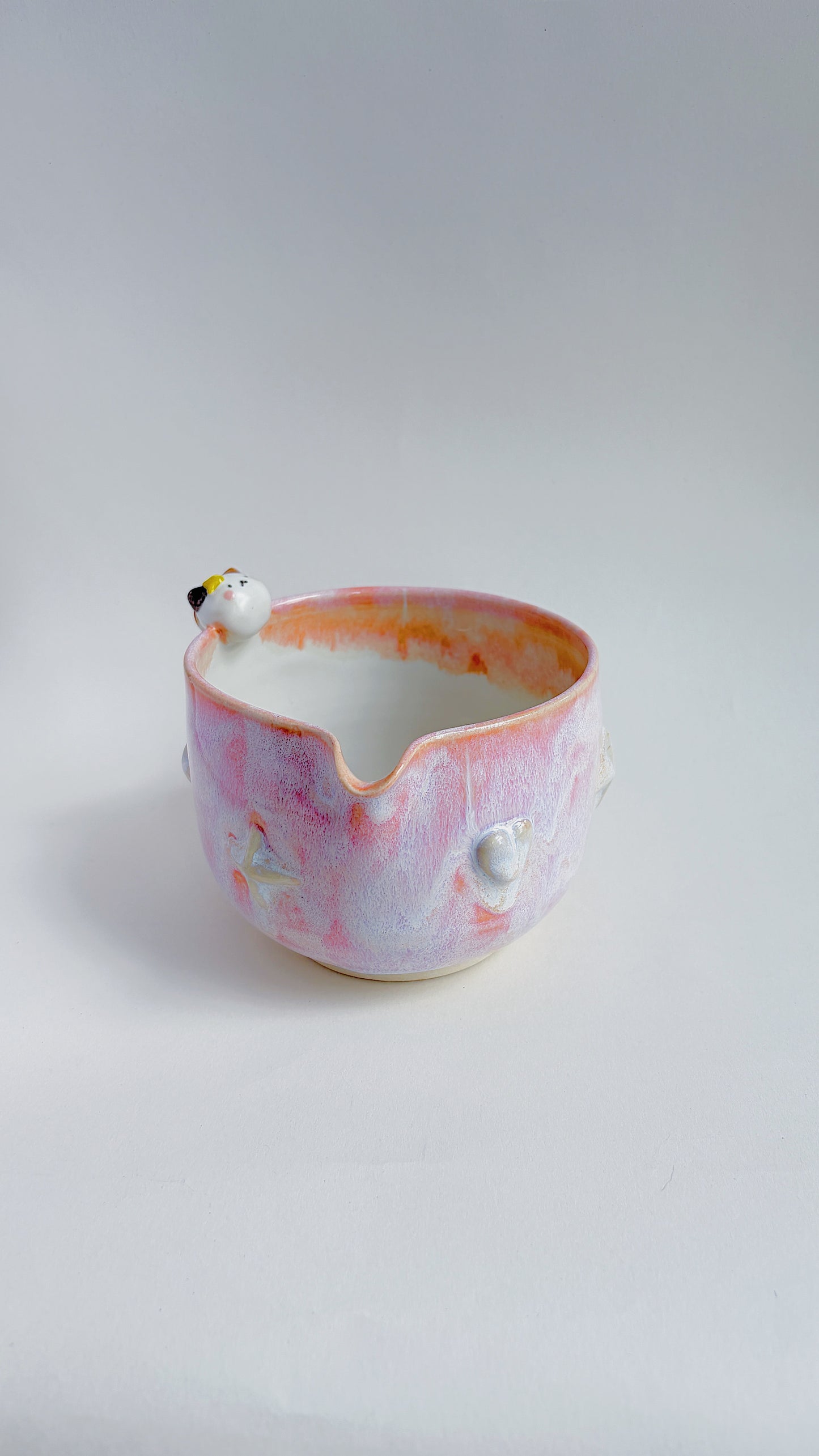 magical collection - pink matcha bowl with kitty