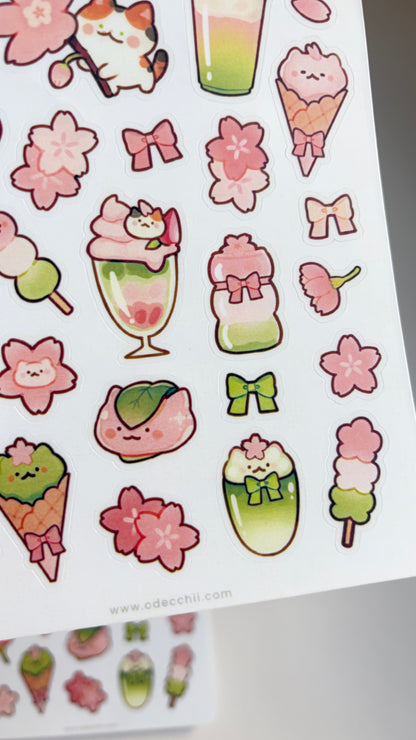 Sakura Matcha Vinyl Sticker Sheet