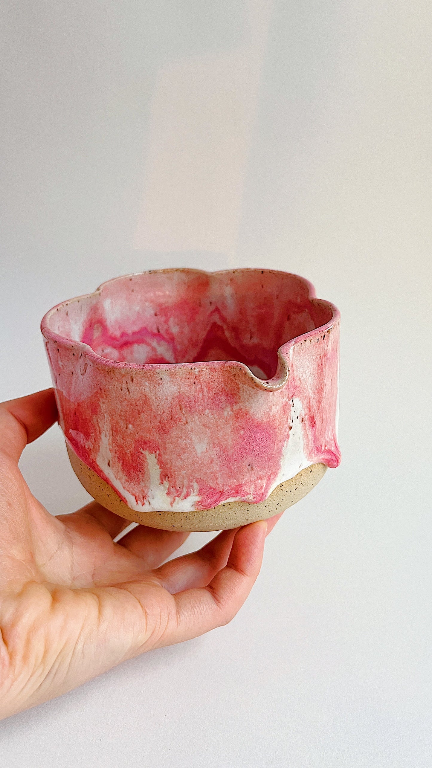 matcha bowl - drippy pink blossom set
