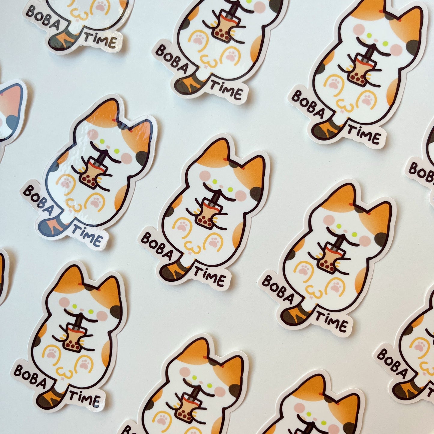 Boba Time Cat Vinyl Sticker
