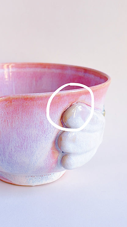 [seconds] magical collection - corrupted pink winged star matcha bowl