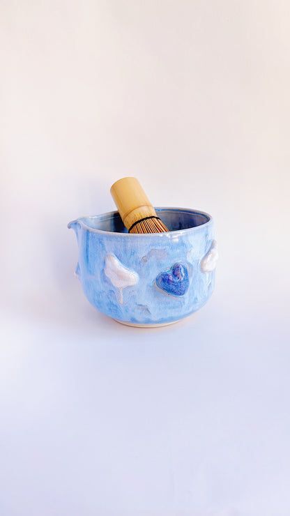 magical collection - blue winged heart matcha bowl