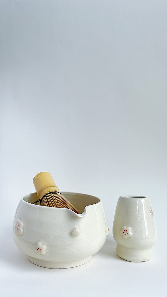 matcha bowl - white sakura set 🌸