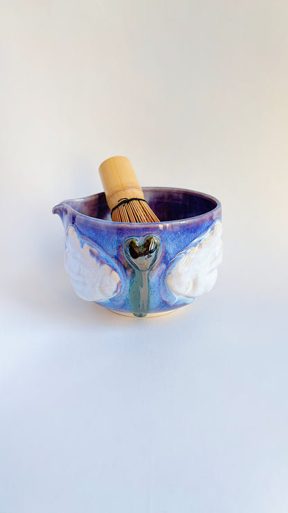 magical collection - corrupted violet winged heart matcha bowl