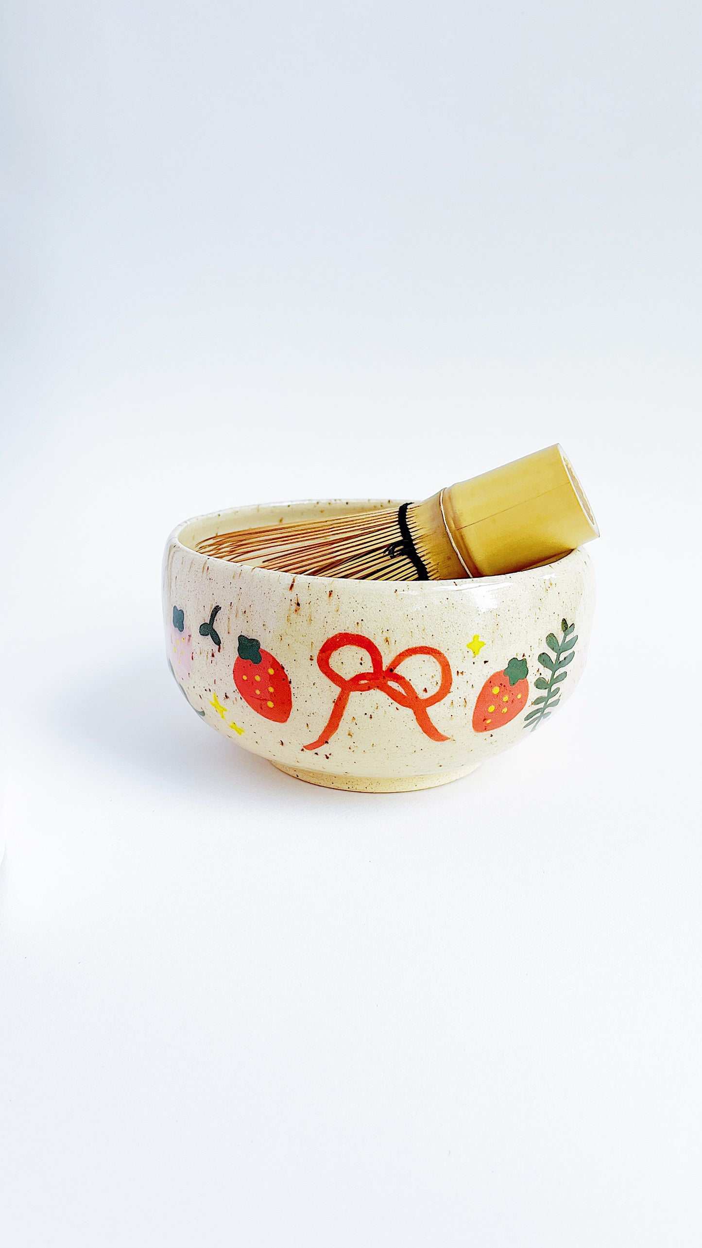 matcha bowl - strawberry ribbon 🌿🎀