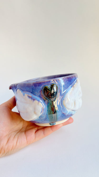 magical collection - corrupted violet winged heart matcha bowl