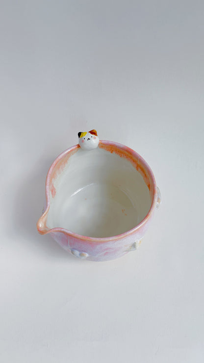 magical collection - pink matcha bowl with kitty