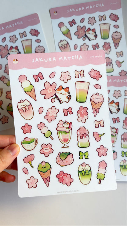Sakura Matcha Vinyl Sticker Sheet