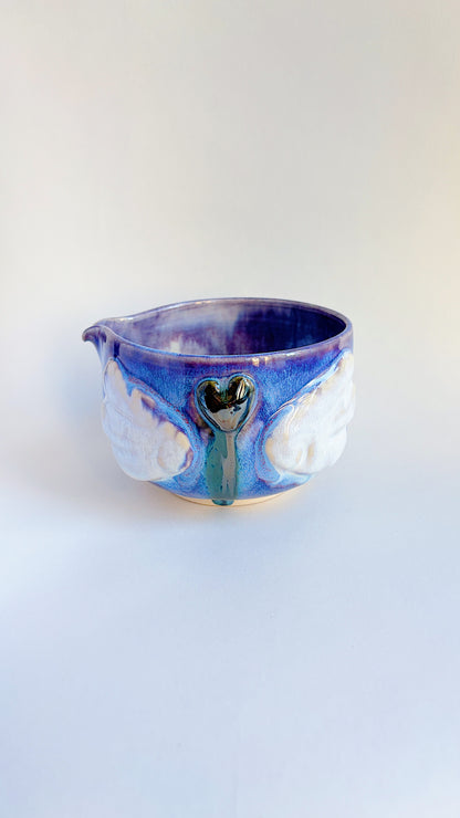 magical collection - corrupted violet winged heart matcha bowl