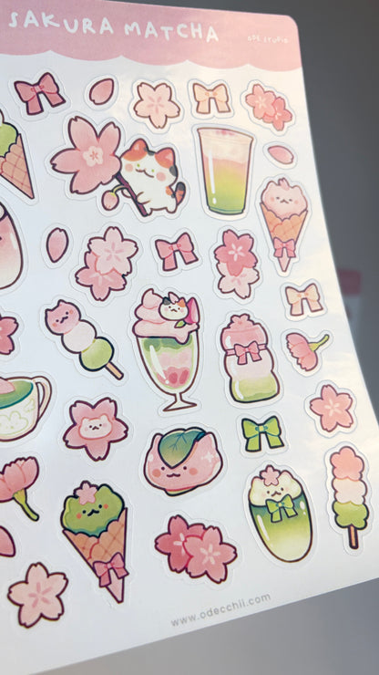 Sakura Matcha Vinyl Sticker Sheet