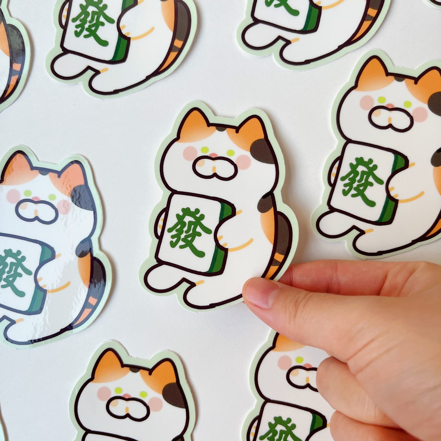 Mahjong Cat Vinyl Sticker