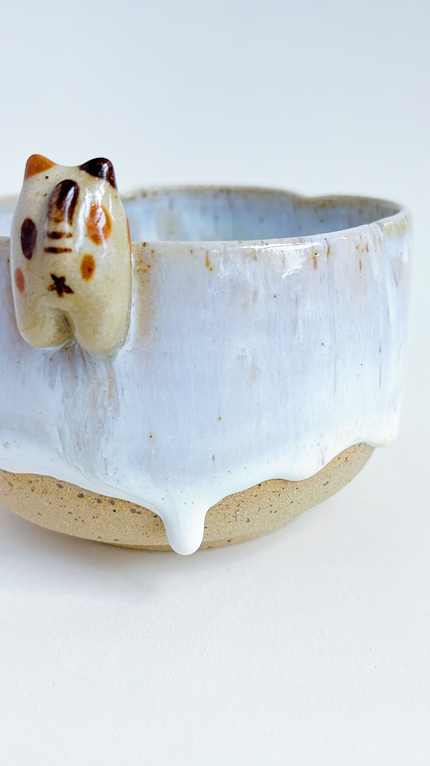 matcha bowl - moon light flower with a kitty 🌕