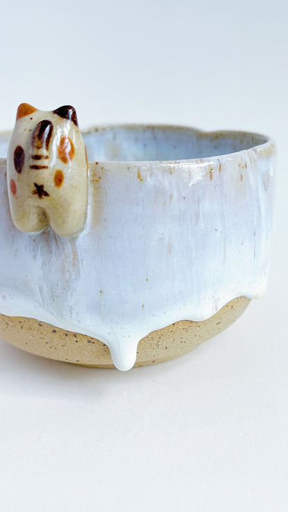 matcha bowl - moon light flower with a kitty 🌕
