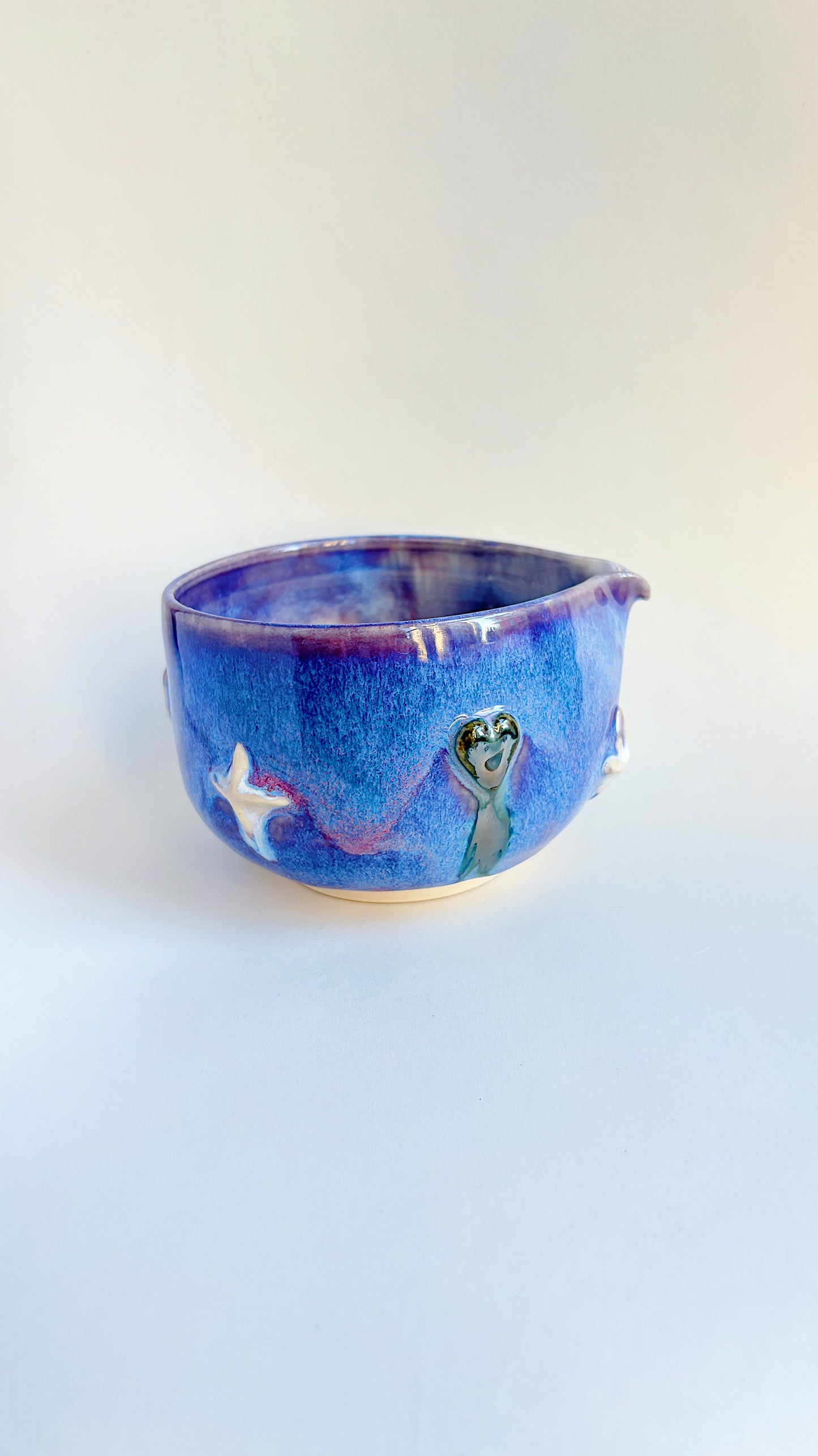 magical collection - corrupted violet winged heart matcha bowl