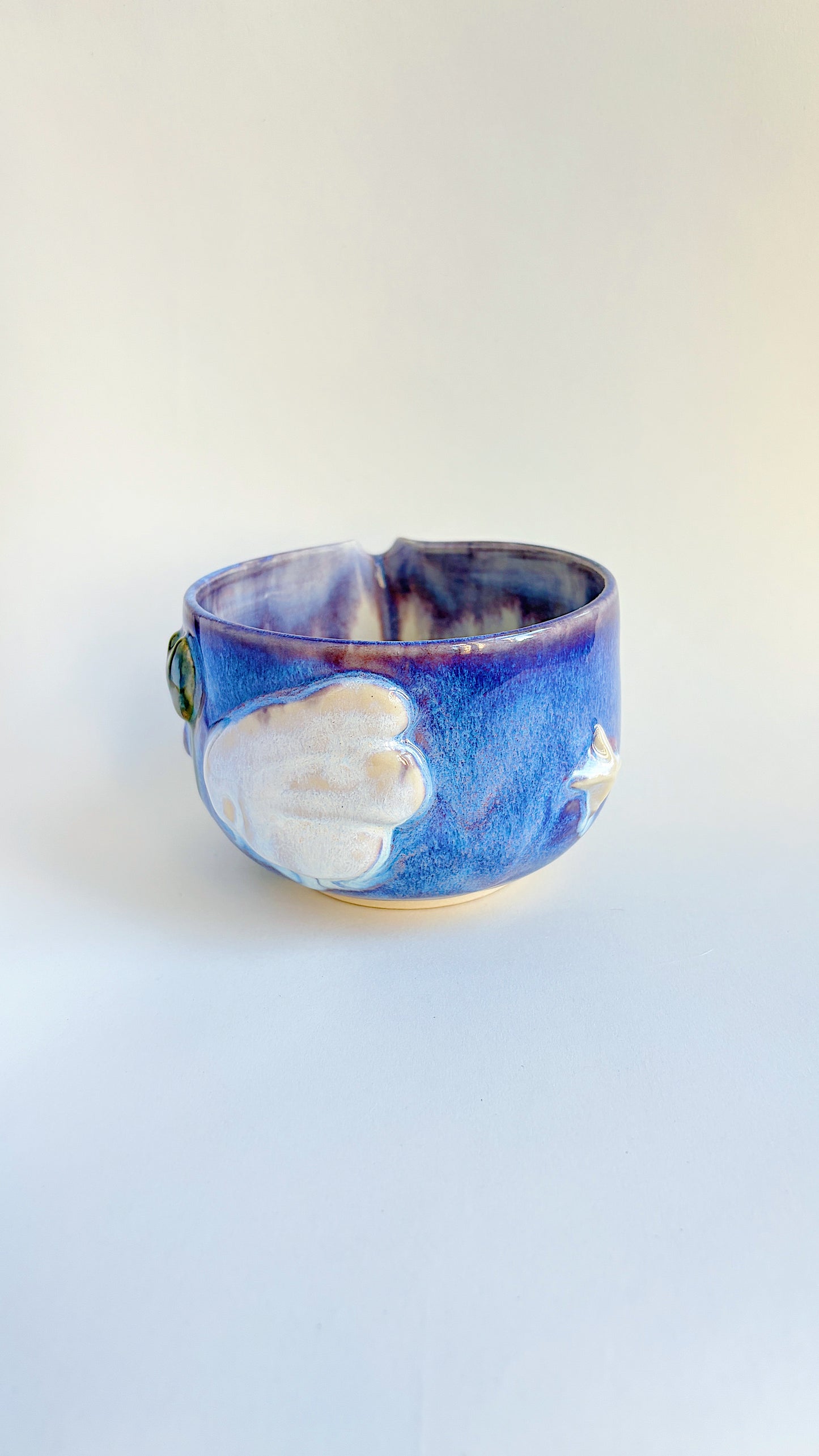 magical collection - corrupted violet winged heart matcha bowl