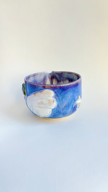 magical collection - corrupted violet winged heart matcha bowl