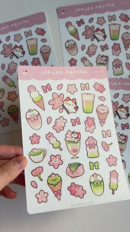 Sakura Matcha Vinyl Sticker Sheet